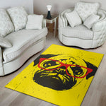 Pug With Glasses Portrait Print Area Rug