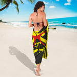 Pug With Glasses Portrait Print Beach Sarong Wrap