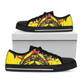 Pug With Glasses Portrait Print Black Low Top Sneakers