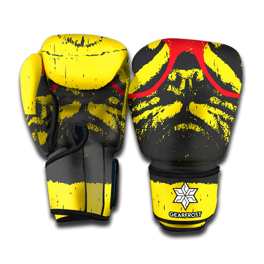 Pug With Glasses Portrait Print Boxing Gloves
