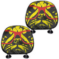 Pug With Glasses Portrait Print Car Headrest Covers