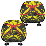 Pug With Glasses Portrait Print Car Headrest Covers