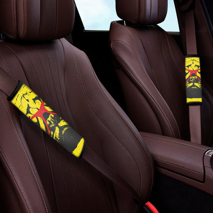 Pug With Glasses Portrait Print Car Seat Belt Covers