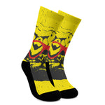 Pug With Glasses Portrait Print Crew Socks