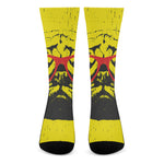 Pug With Glasses Portrait Print Crew Socks