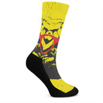 Pug With Glasses Portrait Print Crew Socks