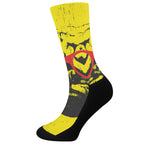 Pug With Glasses Portrait Print Crew Socks