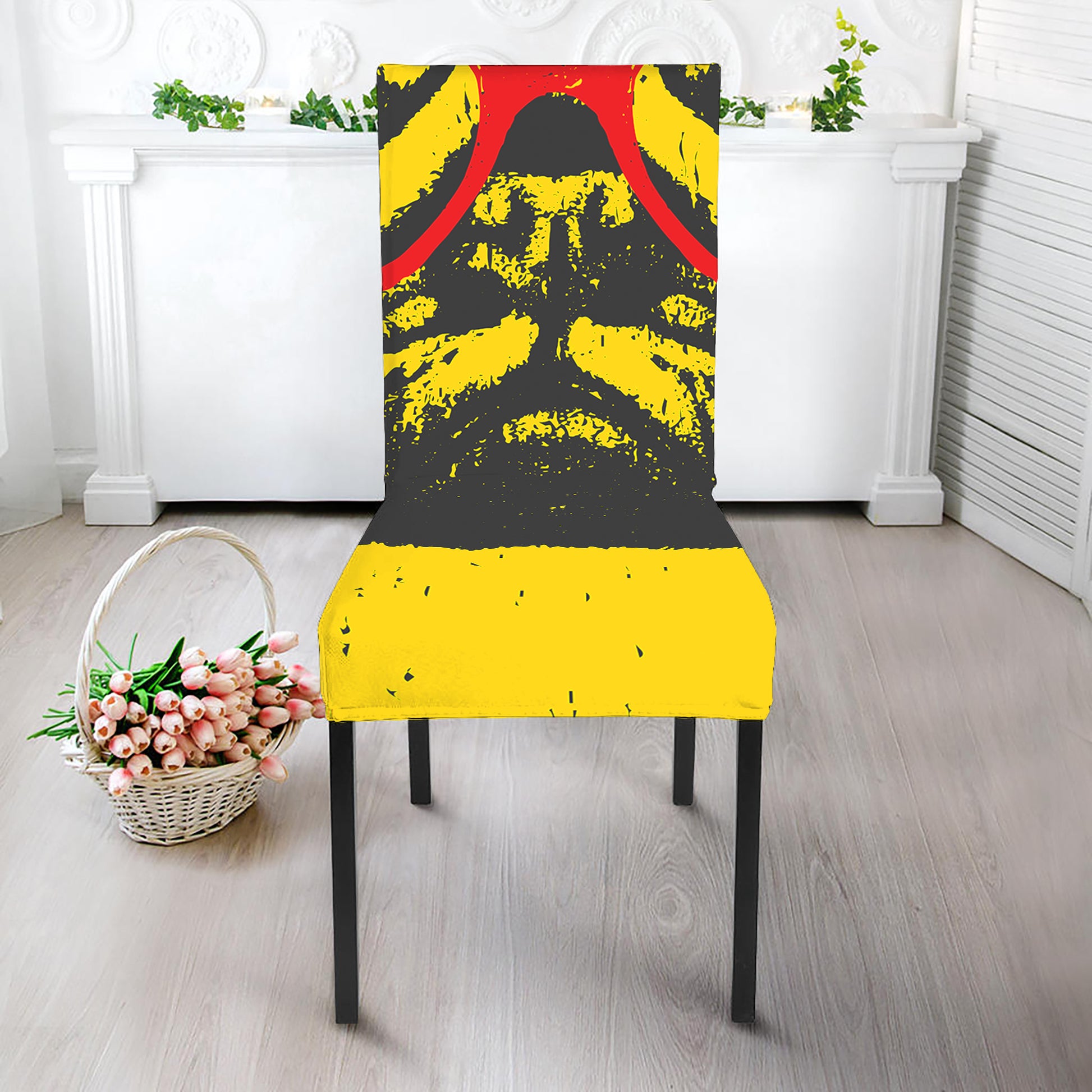 Pug With Glasses Portrait Print Dining Chair Slipcover