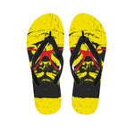 Pug With Glasses Portrait Print Flip Flops