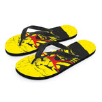 Pug With Glasses Portrait Print Flip Flops