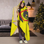 Pug With Glasses Portrait Print Hooded Blanket