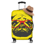 Pug With Glasses Portrait Print Luggage Cover