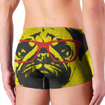 Pug With Glasses Portrait Print Men's Boxer Briefs
