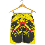 Pug With Glasses Portrait Print Men's Shorts
