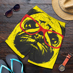 Pug With Glasses Portrait Print Men's Shorts