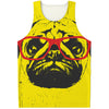 Pug With Glasses Portrait Print Men's Tank Top