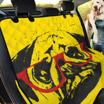 Pug With Glasses Portrait Print Pet Car Back Seat Cover