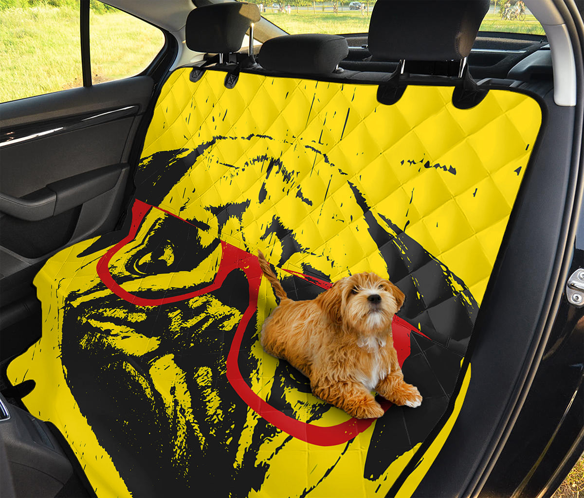 Pug With Glasses Portrait Print Pet Car Back Seat Cover