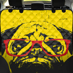 Pug With Glasses Portrait Print Pet Car Back Seat Cover