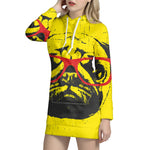 Pug With Glasses Portrait Print Pullover Hoodie Dress