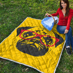 Pug With Glasses Portrait Print Quilt