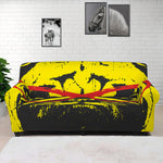 Pug With Glasses Portrait Print Sofa Cover