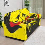 Pug With Glasses Portrait Print Sofa Cover