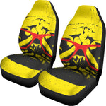 Pug With Glasses Portrait Print Universal Fit Car Seat Covers