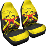 Pug With Glasses Portrait Print Universal Fit Car Seat Covers