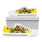 Pug With Glasses Portrait Print White Low Top Shoes