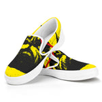 Pug With Glasses Portrait Print White Slip On Shoes