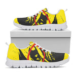 Pug With Glasses Portrait Print White Sneakers