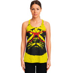 Pug With Glasses Portrait Print Women's Racerback Tank Top