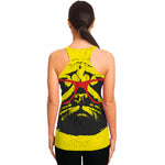 Pug With Glasses Portrait Print Women's Racerback Tank Top