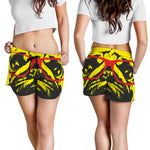 Pug With Glasses Portrait Print Women's Shorts
