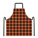 Pumpkin Orange Buffalo Check Print Apron