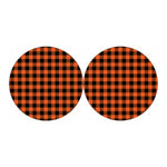 Pumpkin Orange Buffalo Check Print Car Coasters