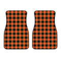 Pumpkin Orange Buffalo Check Print Front Car Floor Mats
