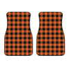 Pumpkin Orange Buffalo Check Print Front Car Floor Mats