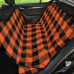 Pumpkin Orange Buffalo Check Print Pet Car Back Seat Cover