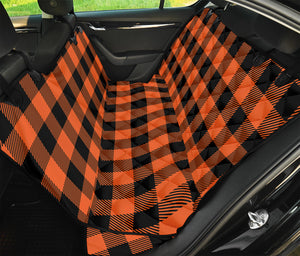 Pumpkin Orange Buffalo Check Print Pet Car Back Seat Cover