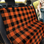 Pumpkin Orange Buffalo Check Print Pet Car Back Seat Cover