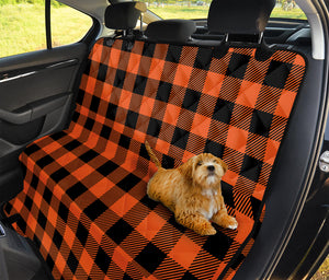 Pumpkin Orange Buffalo Check Print Pet Car Back Seat Cover