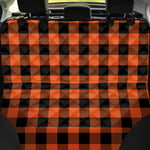 Pumpkin Orange Buffalo Check Print Pet Car Back Seat Cover