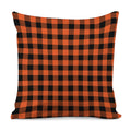 Pumpkin Orange Buffalo Check Print Pillow Cover
