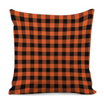 Pumpkin Orange Buffalo Check Print Pillow Cover