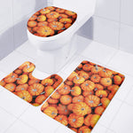 Pumpkin Print 3 Piece Bath Mat Set