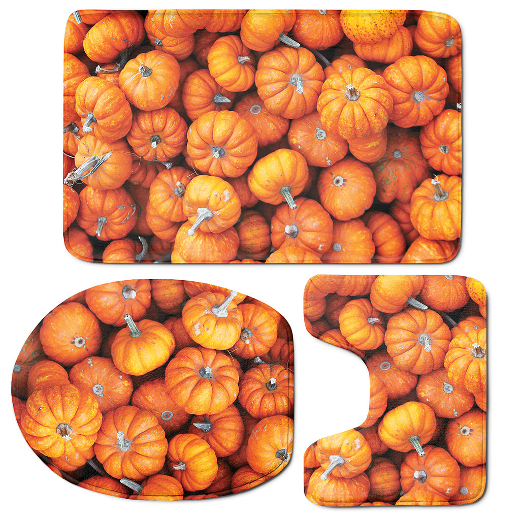 Pumpkin Print 3 Piece Bath Mat Set