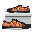 Pumpkin Print Black Low Top Sneakers
