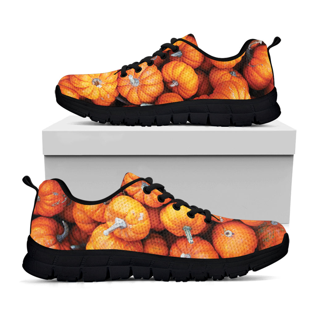 Pumpkin Print Black Sneakers